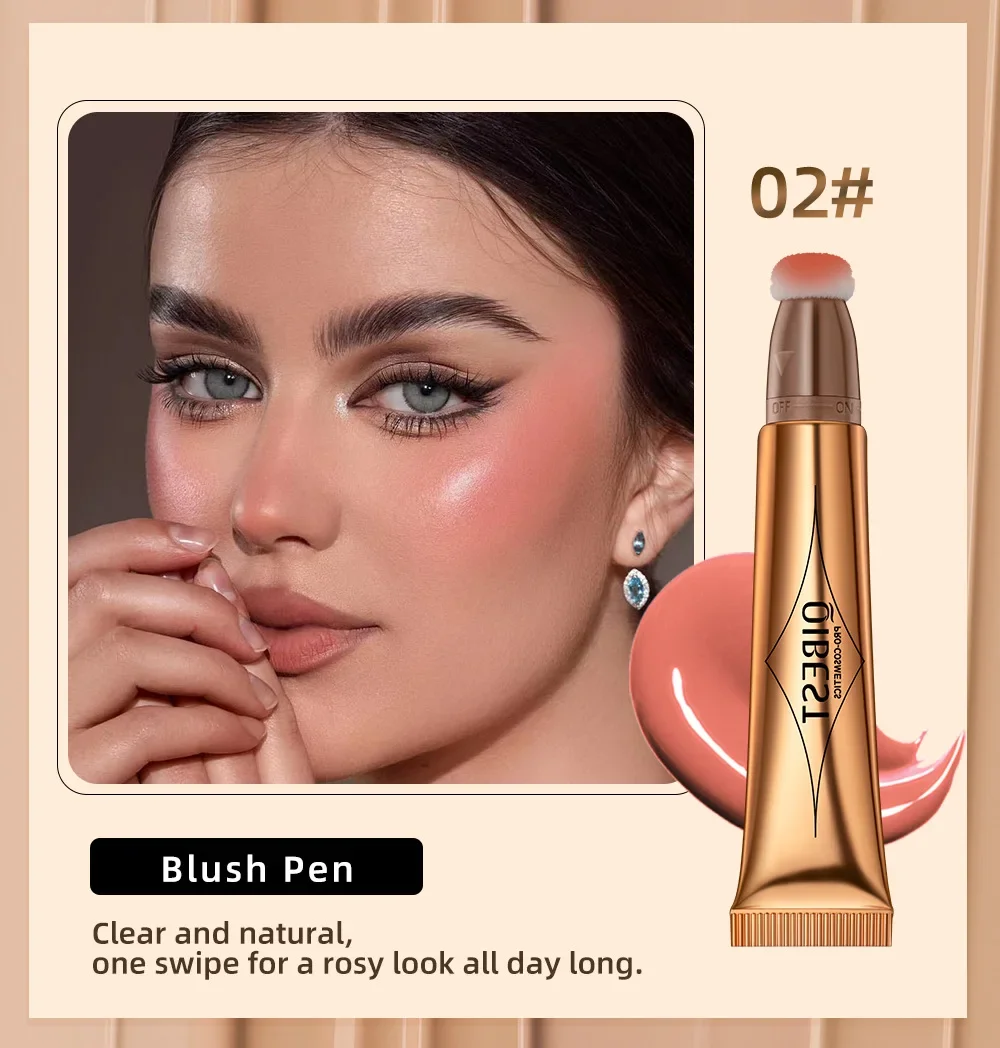 1PC Cream Bronzer Contour Blusher Beauty Wand Highlighter Blush With Cushion Liquid Face Bronzer Wand Stick Applicator Makeup