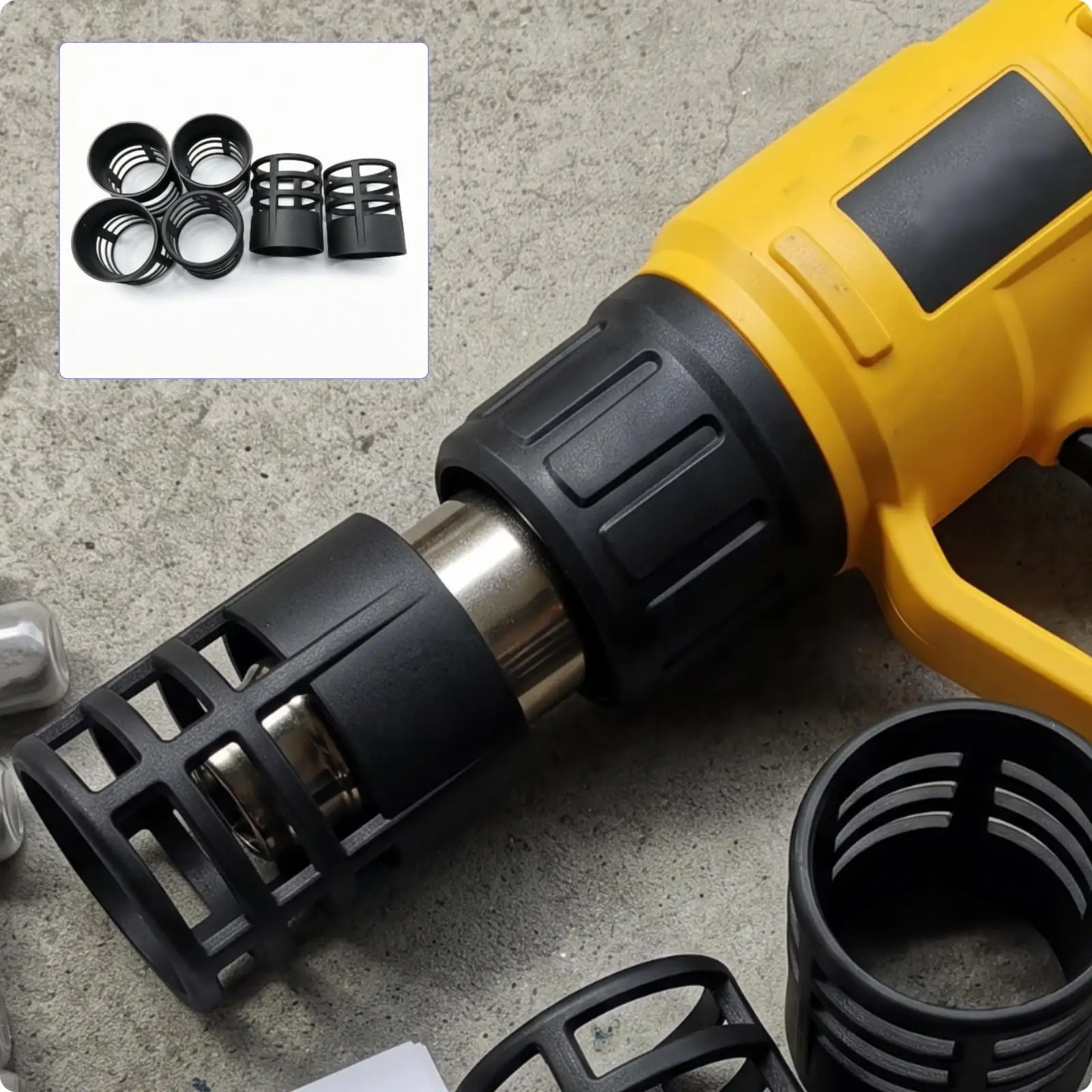 Nozzle Heat Shield for Automotive Applicator Polypropylene Dark Guard Cover with Slotted Cage Design for Tinting Film Work Grill