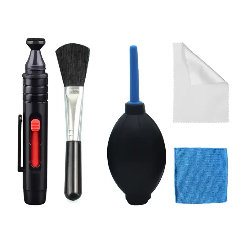 Kit Professionale per la Pulizia della Fotocamera: Soffiatore d'Aria, Pennello, Panno per Obiettivi DSLR, Filtri, Sensore, Schermo LCD, Telefono, Occhiali - Strumenti di Pulizia