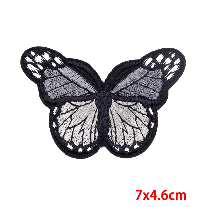 Multicolor Butterfly Iron On Embroidered Patches On Kids Clothes DIY Patch Applique Stickers On Jeans Badges Hook  Loop Patches