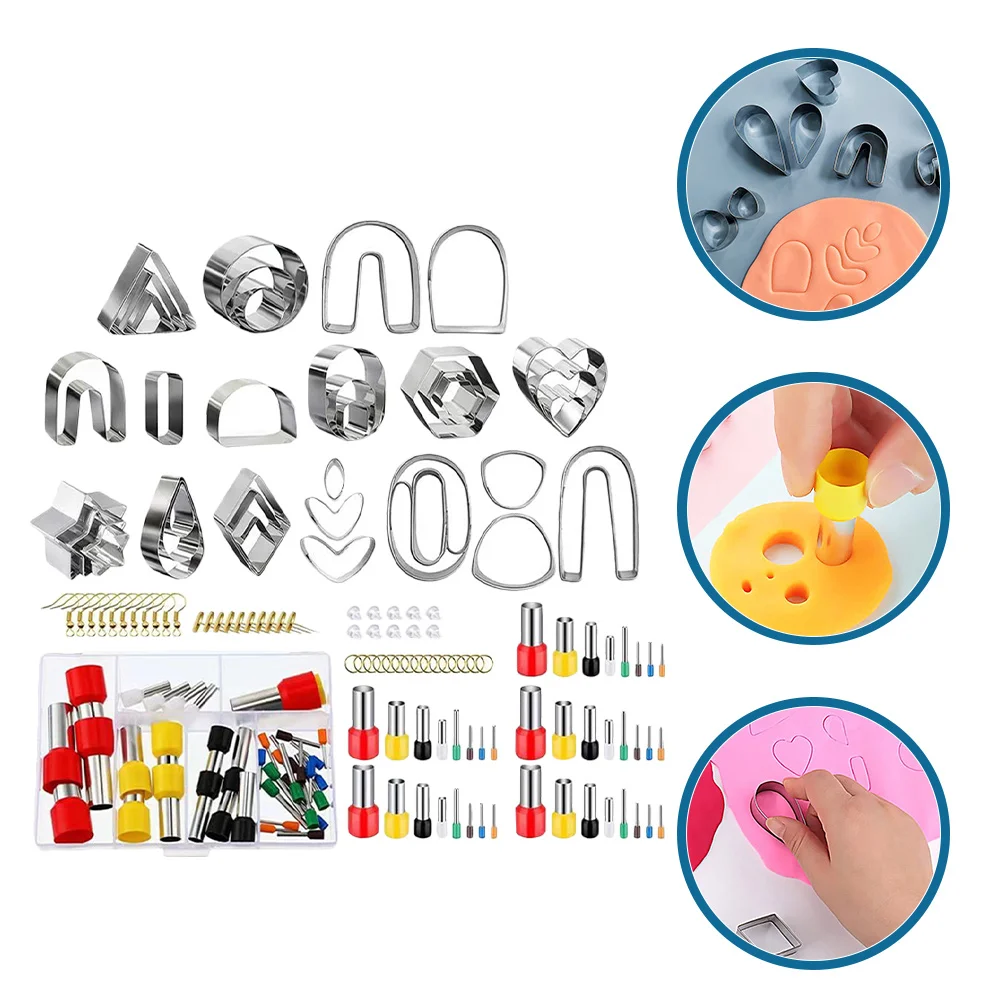 

1 комплект, многофункциональные фрезы для полимерной глины, формы для сережек, безопасные, простые в использовании, набор инструментов для изготовления ювелирных изделий, фрезы для полимерной глины