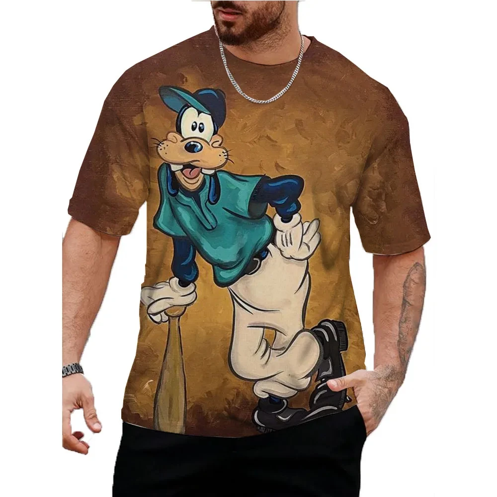 Disney Cartoon T-shirt Mężczyźni Kobiety Summer Fun Goofy 3D Print Tops Tees Męska moda Trend Odzież z krótkim rękawem Casual Streetwear