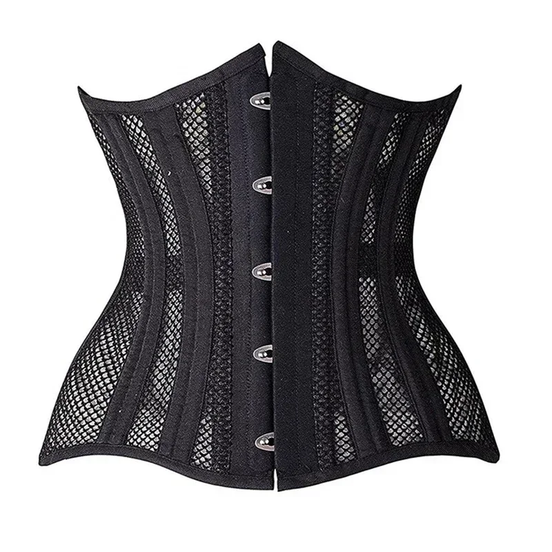 

Women Waist Trainer Corsets Slimming Shaper Belt Short Torso Underbust Corset Breathable Mesh Sexy Lace Up Bustiers & Corsets