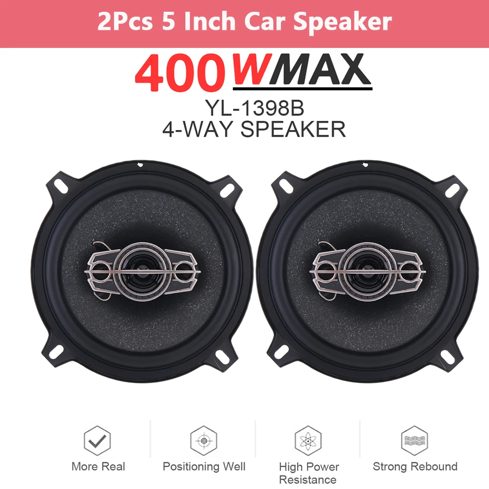 2pcs Car Speakers 4/5/6 Inch 4 Way Subwoofer Car Audio Music Stereo Full Range Frequency Coaxial Hifi Automotive Speaker