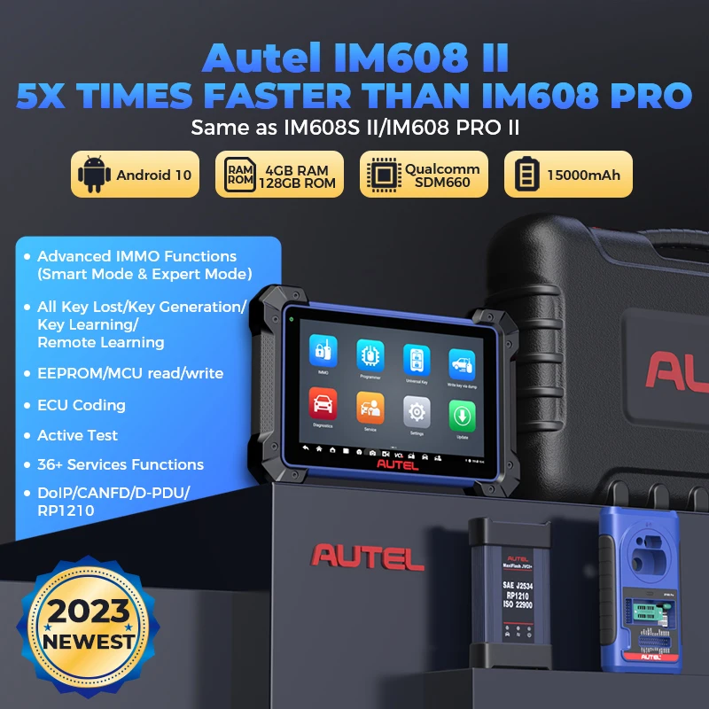 Autel MaxiIM IM608 II Diagnostic Tools IMMO Key Programmer Tool ECU Coding Car Scanner Updated of IM608PRO XP400PRO