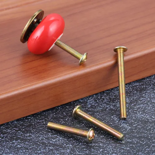 Imagen 2 del producto 20 piezas tornillos de mango M4 pernos de sujeción para muebles M4 * 25mm/30mm/35mm/40mm/45mm Color Zinc Phillips tornillo tirador Accesorios