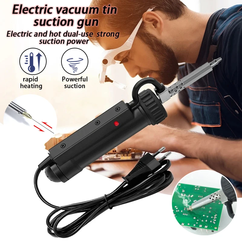 

Новый многофункциональный электрический вакуумный пистолет для всасывания олова с электрическим и тепловым двойным назначением для обслуживания и удаления оловянных инструментов.