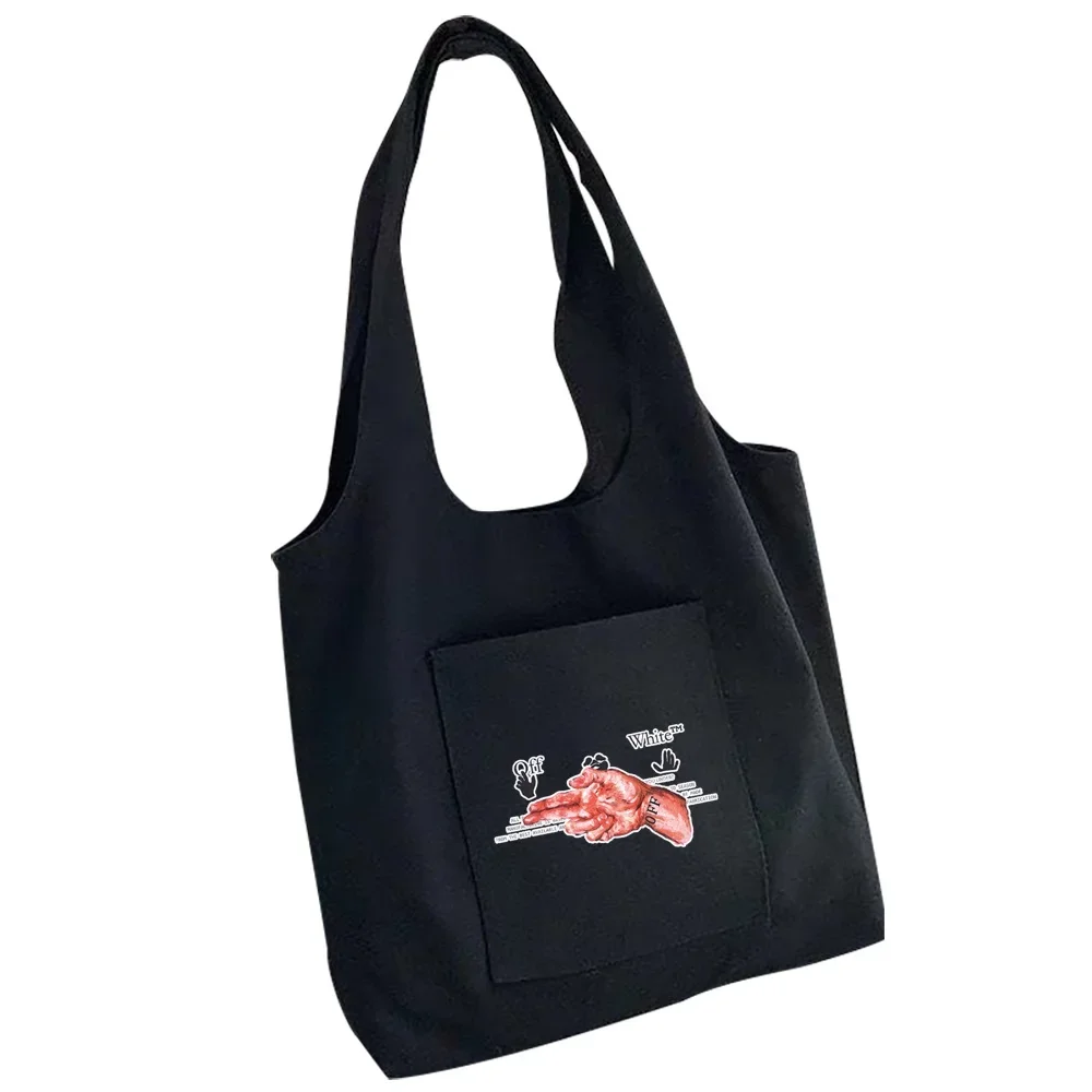 Ladies Handbag Canvas Bag Shopper Print Portable Messenger One-shoulder Student Shopping Bag Foldable and ReusableTote Bag image 5