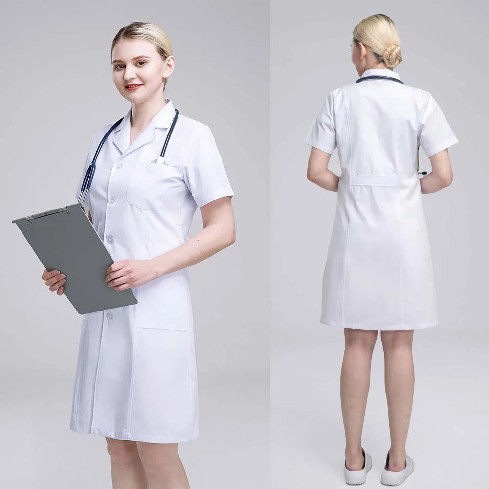 ชุดแพทย์มืออาชีพ ชุดยูนิฟอร์มทางการแพทย์ เสื้อสครับผู้หญิง เสื้อคลุมผ่าตัดในโรงพยาบาล เสื้อคลุมแล็บ เสื้อคลุมทำงานคลินิกทันตกรรม