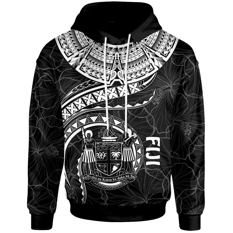 New 3D Fiji Independence 1970 Tapa Style Polynesian Print Hoodies For Men Kid Fashion Streetwear Cool Clothes Hooded Sweatshirts