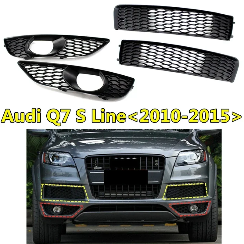 2pcs Racing Grills For Audi- Q7 S7 S-line Front Fog Lamp Light Grille Lower Front Bumper Frame 2010 2011 2012 2013 2014 2015 fa