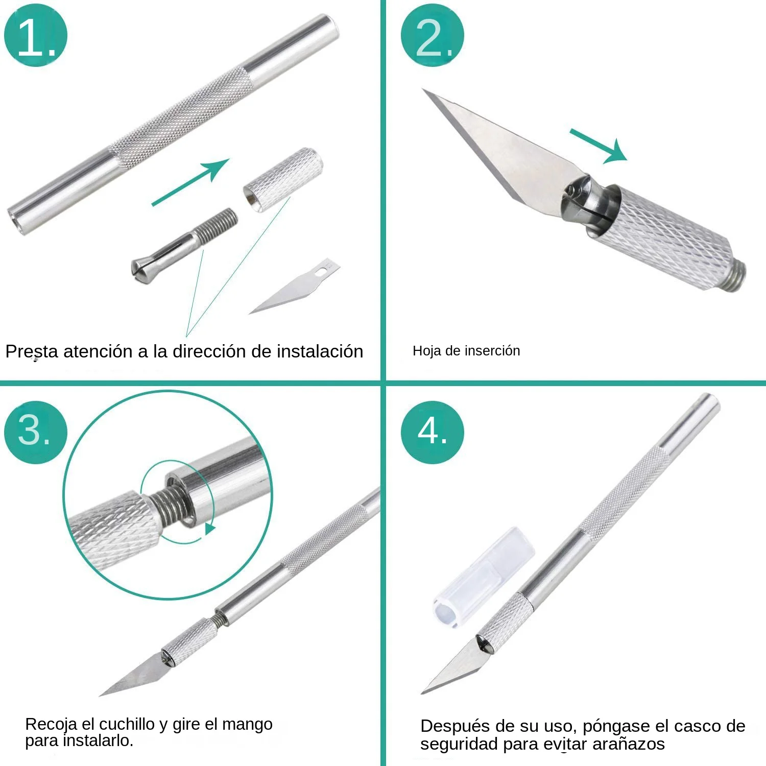 Kit de ferramentas de bisturi para escultura em metal + 5 peças de lâminas de substituição, facas artesanais de gravação, telefone móvel, faça você mesmo, ferramentas manuais de reparo de hobby