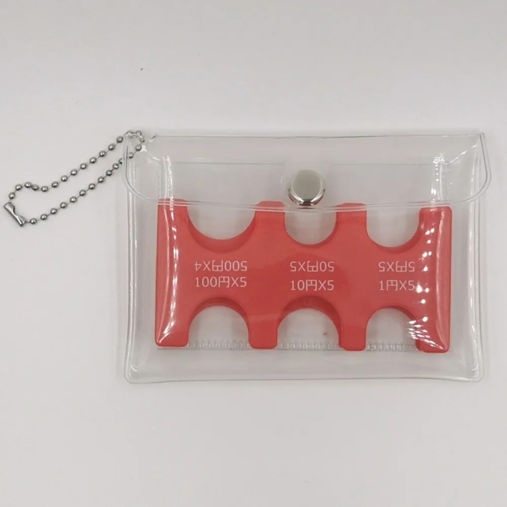 Transparent Japanese Coin Holder PVC Loss Prevention Mini Coin Purse Rectangle Large Capacity Coin Storage Bag Currency Sorting