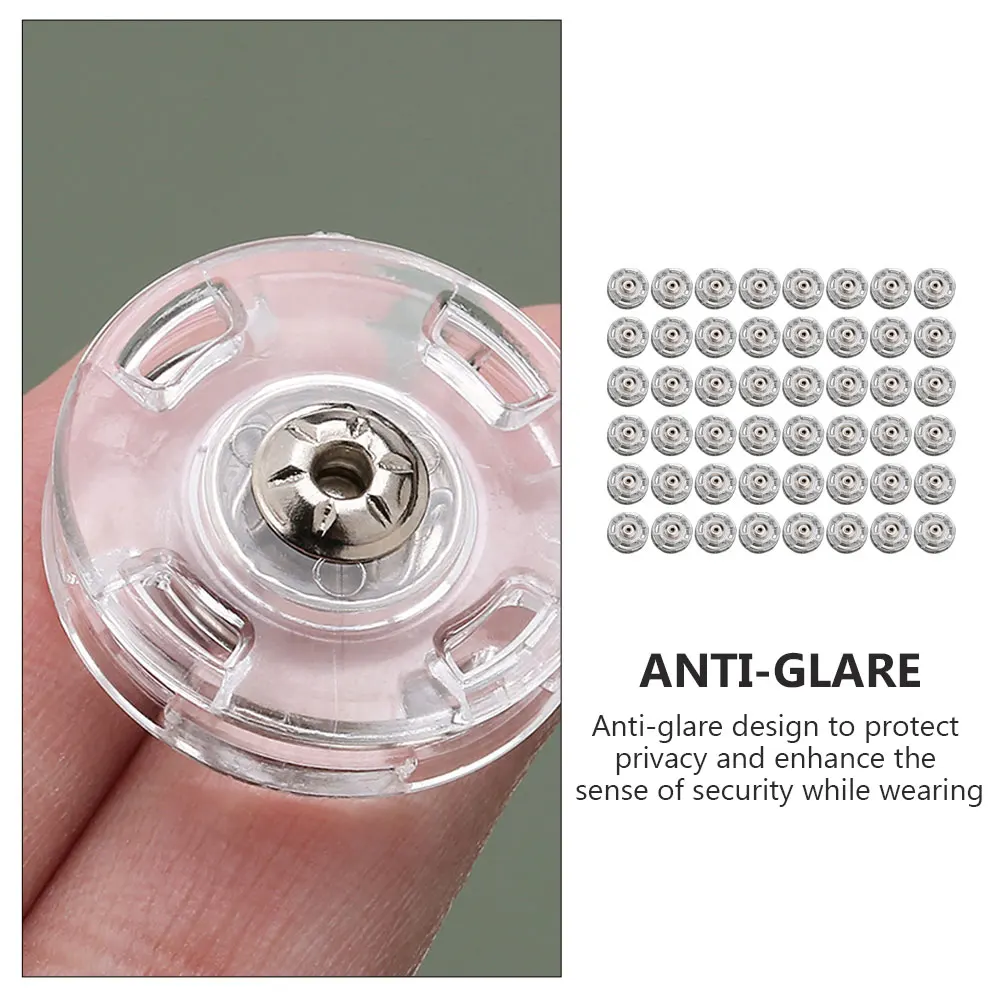 

50pcs Invisible Snap Buttons Mother Child 18MM Diameter Transparent Plastic Sewing Clothing Fasteners DIY Bulk