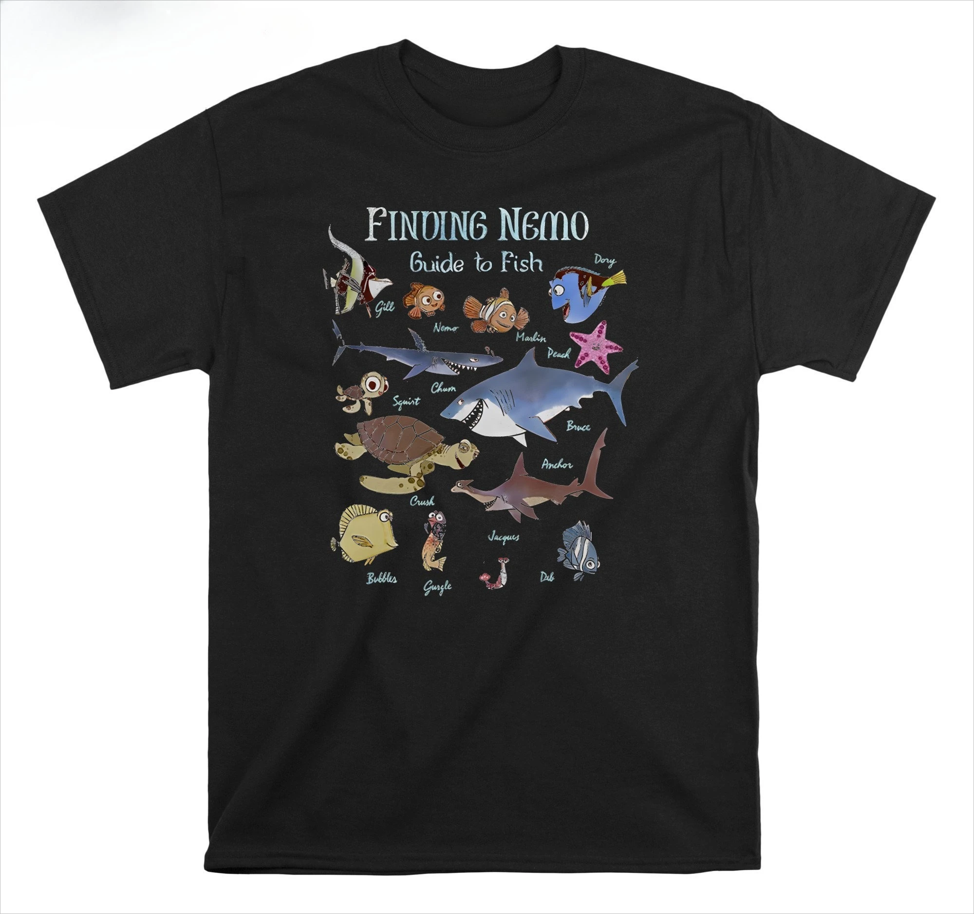 

Disney Finding Nemo Fishing Guide Printed T-Shirt Men's Daily Leisure and Themed Activities Wear Unisex Cotton Short Sleeves