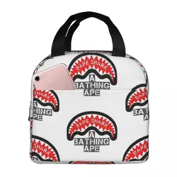 Bathing Ape Shark Lunch Bags Insulated Bento Box Portable Lunch Tote Resuable Picnic Bags Cooler Thermal Bag for Woman Children