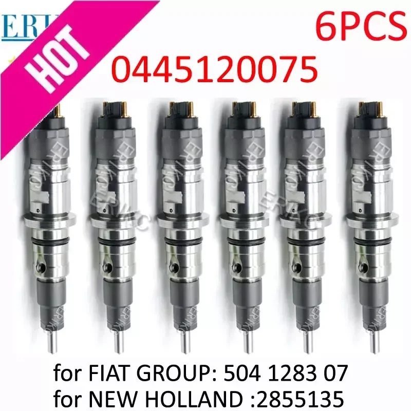 

6PCS 0445120075 Diesel Injector Nozzle Set 0 445 120 075 for Bosch Iveco Eurocargo 504091504 2855491 CASE New Holland IRISBUS