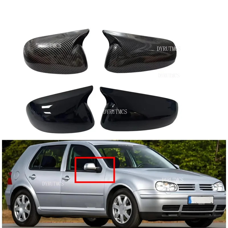 

Fit For Volkswagen VW Golf MK4 2002 2003 -2005 Car Rearview Side Mirror Cover Wing Cap Sticker Rear View Case Trim Carbon Fiber