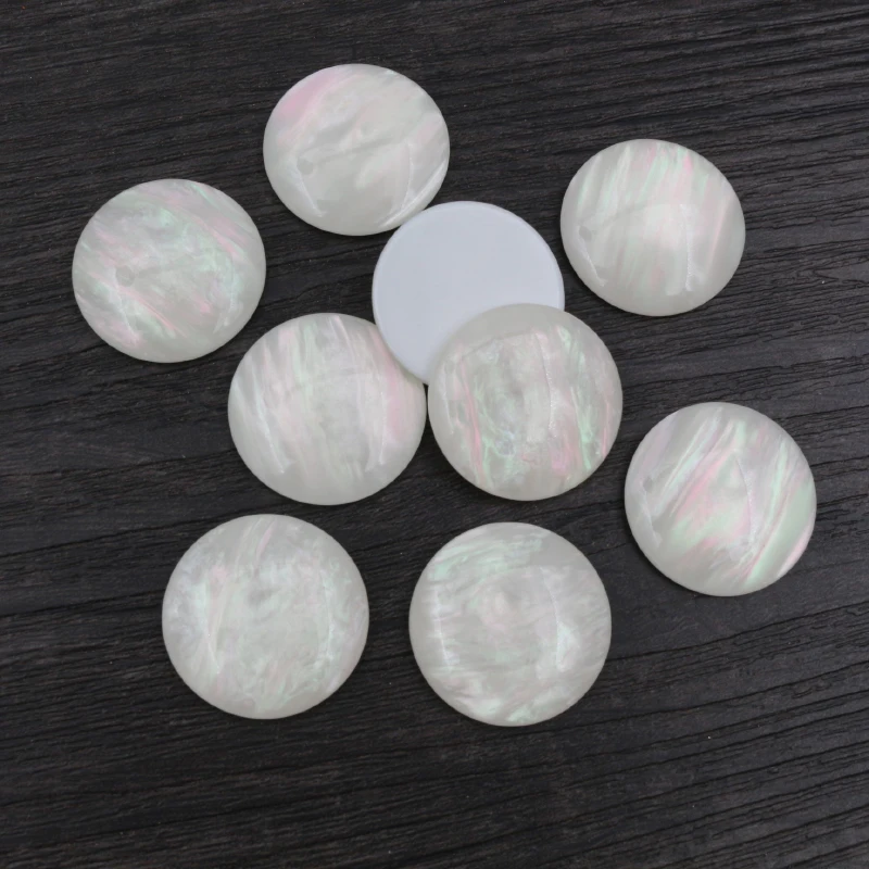 New Fashion 12mm 20mm 25mm White Shell Color Flat Back Resin Cabochons Cameo DIY Jewelry Making Accessories