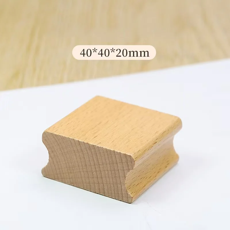 Personalized Wooden Ink Stamp LOGO Customized Crystal Rubber Stamps Lettering Customization DIY Account Wedding Business Gift