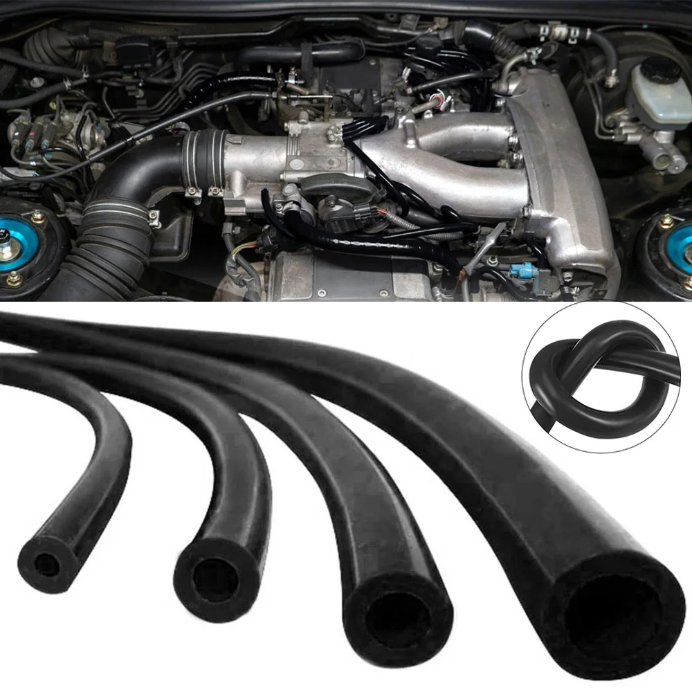 Racing Car Accessories 3-14mm 1 Meter Black Silicone Vacuum Tube Universal Hose Pipe
