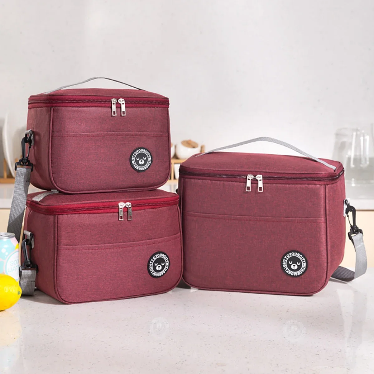 Isolierte Tasche, Lunchbox, Handtasche, quadratische Isoliertasche, verdickte Bento-Tasche aus Aluminiumfolie, für Büroangestellte, Studenten zum Mitnehmen von Speisen, L – Detail 10