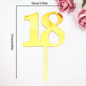 سطح كعكة الاكريليك الذهبي ، حفلة عيد ميلاد ، زفاف ، ذكرى سنوية ، تزيين كيك ، 18 ، 21 ، 30 ، 40 ، 50 ، 60 ، 70 ، 80 ، 1 قطعة أعلى 10 مبيعات زخرفة 80s - No10
