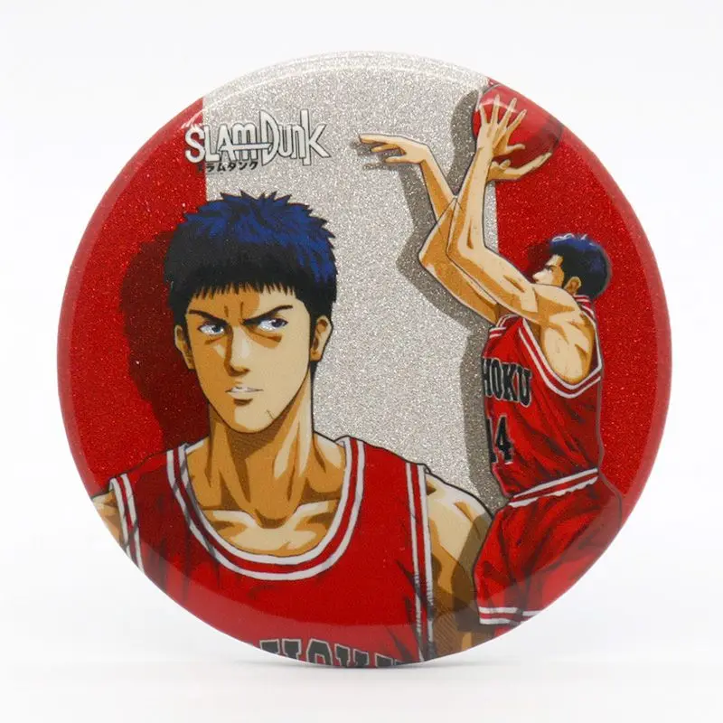 Slam Dunk Sakuragi Hanamichi Haruko Akagi Rukawa Kaede Gantungan Kunci Anime Kreatif dan Personal, Dekorasi Badge