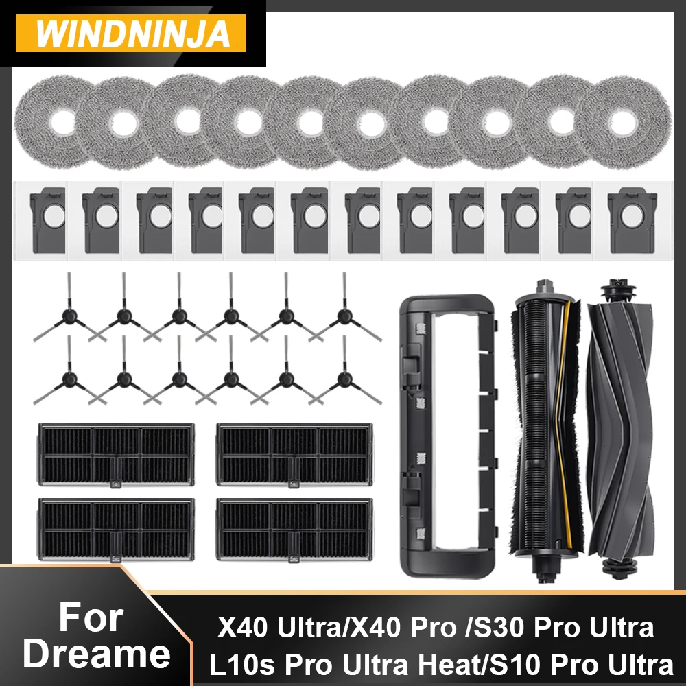 

Dust Bags Filter Mop Main Side Brush For Dreame X40Pro X40Ultra S30 Pro Ultra L10s Pro Ultra Heat S10 Pro Ultra Vacuum Parts