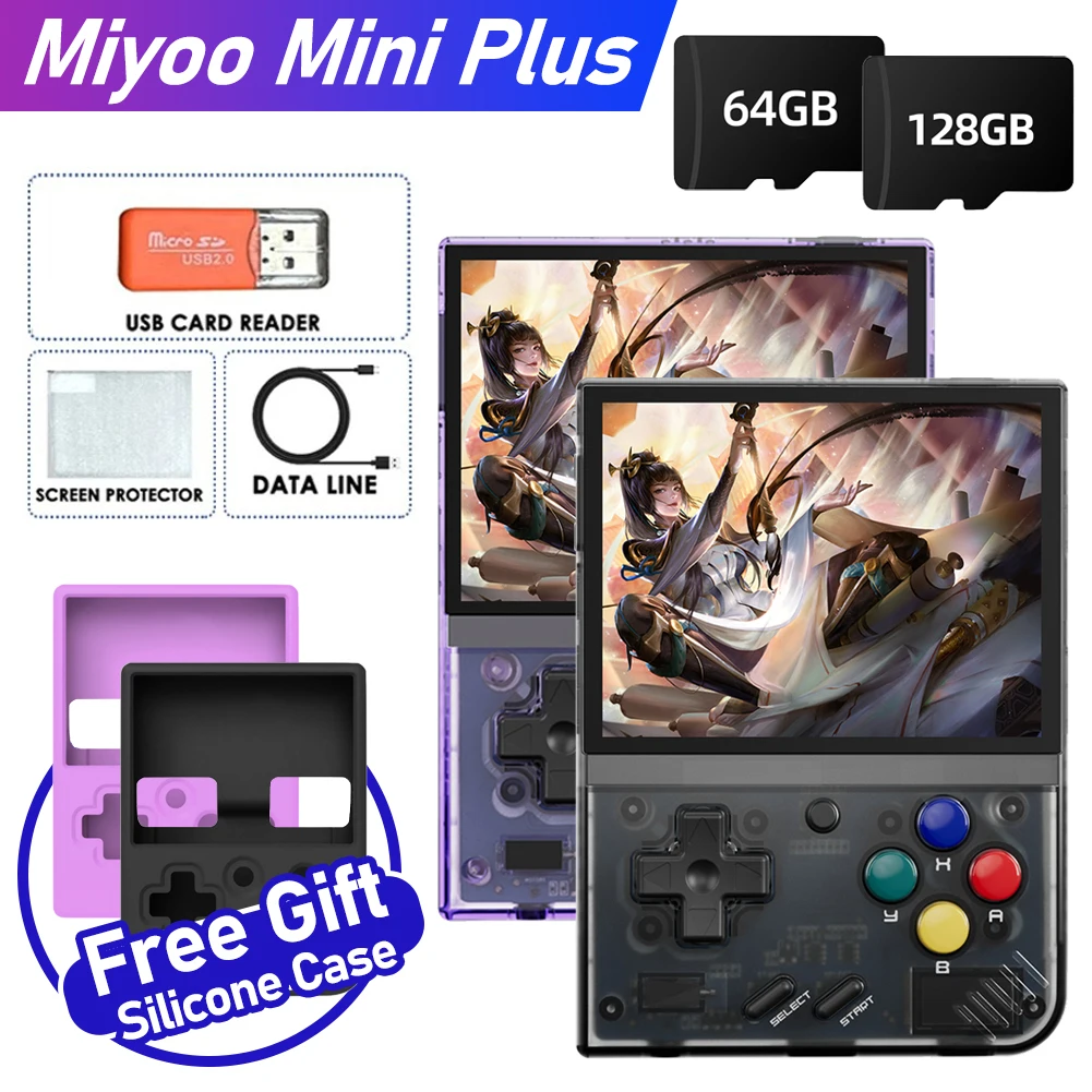 

MIYOO Mini Plus Portable Retro Handheld Game Console 3.5-inch IPS HD Screen 64G/128G Linux System Classic Gaming Emulator