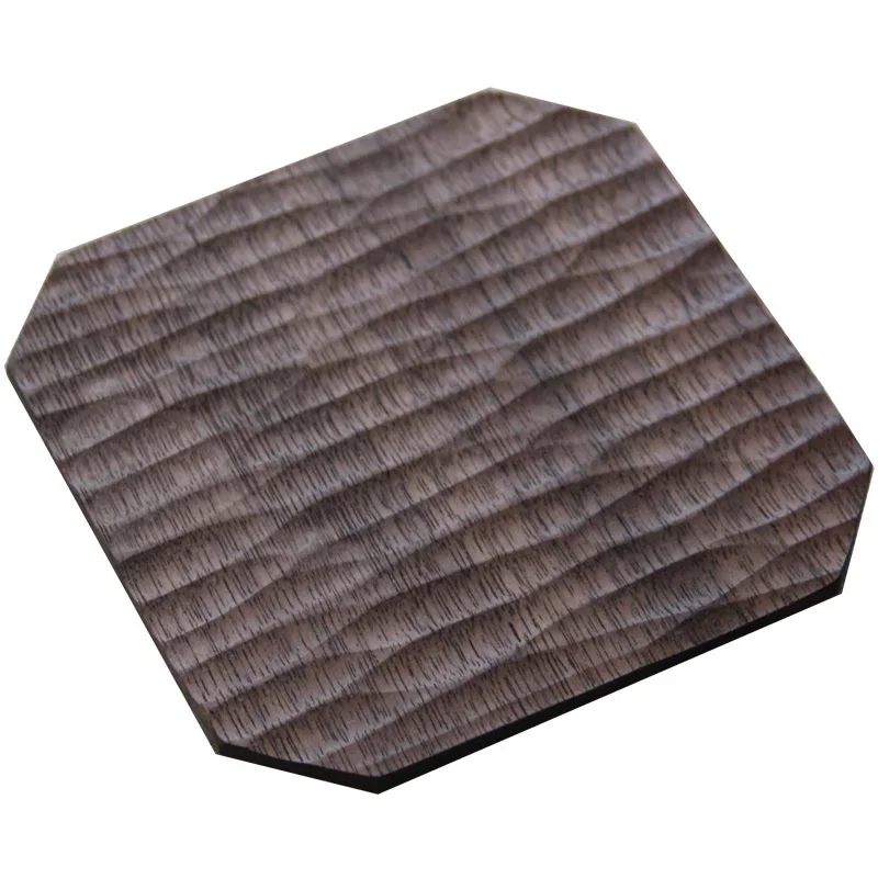 Rain wood | Hand made octagonal coaster Black walnut solid wood Pure hand carved dining mat Chinese Japanese style retro