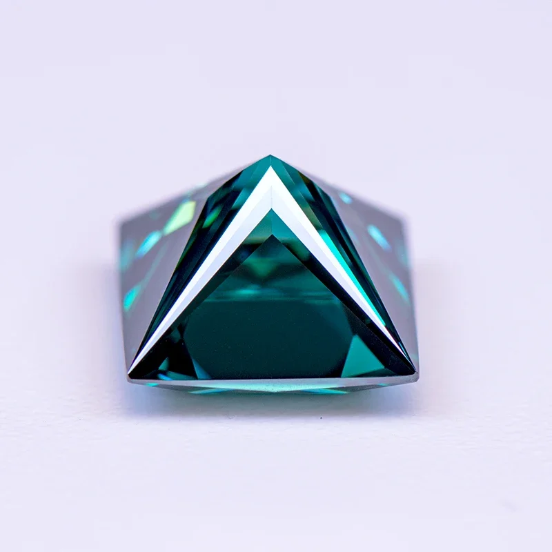 Moissanite Gemstone Princess Cut Natural Color Emerald Green GRA Authentication Lab Grown Diamond Charms Women Jewelry Making