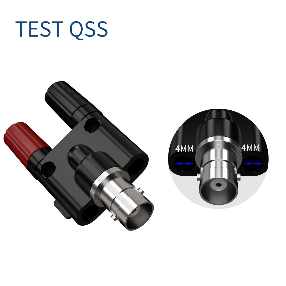 

QSS 2 шт. BNC штекер к 2x4 мм двойной банановый гнездовой разъем, связующая стойка, RF коаксиальный разветвитель, разъем Q.20024