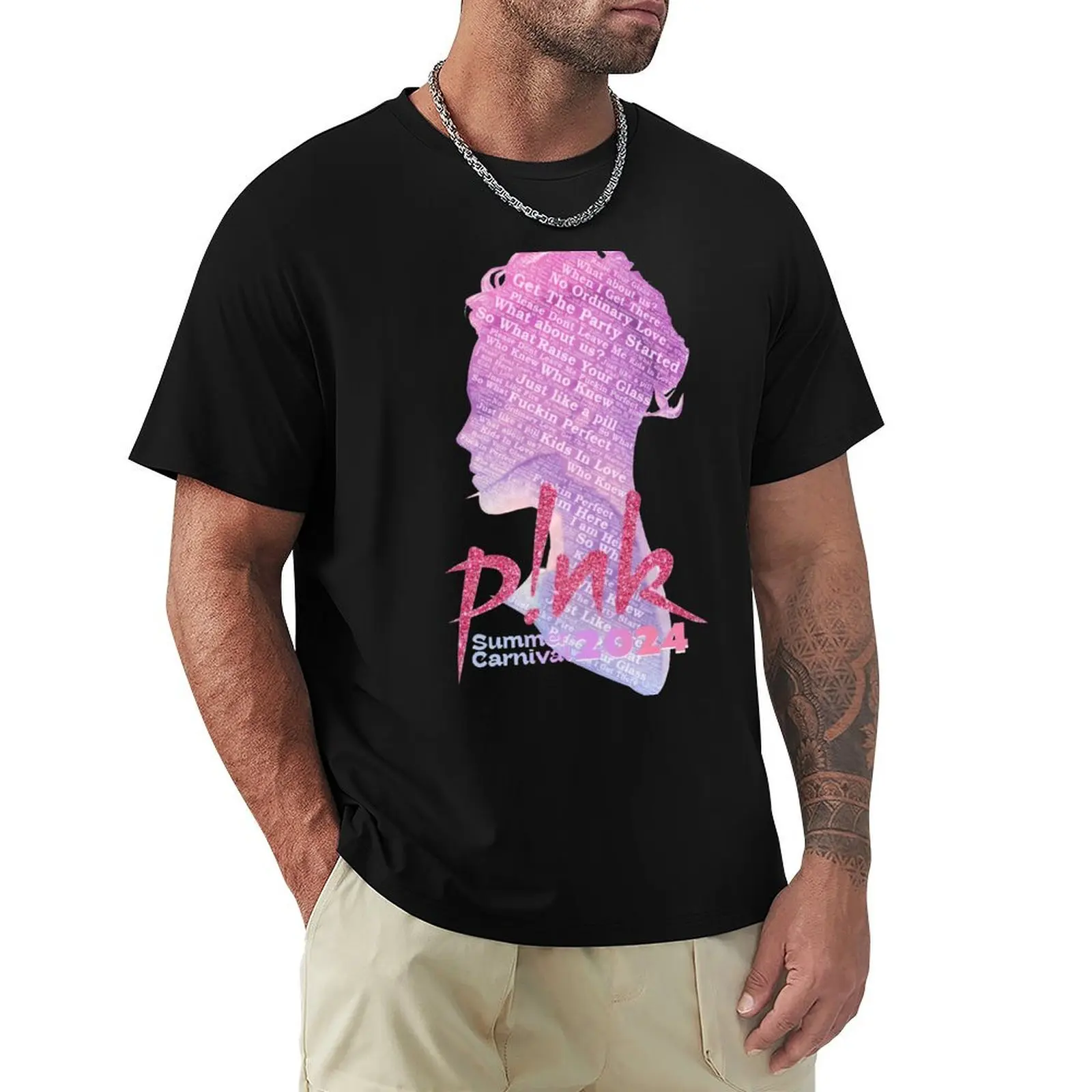 P i nk T-Shirt Casual Loose Fit Summer Tee Shirt