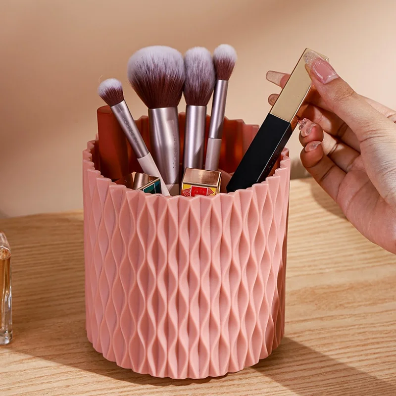 Rotating Makeup Brush Cup Holder Storage Box Organizer Multi-functional Desktop Eyebrow Pencil Makeup Brush Organizer Holder