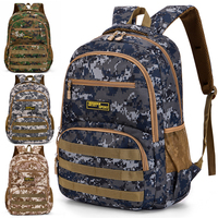 Camouflage large-capacity backpack - adjustable shoulder strap, outdoor theme style, zipper closure, ideal for hiking