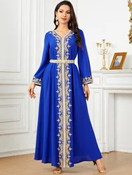 Jalabiya Abaya Muslim Women Dress Sashes Ramadan Morocco Dubai Dresses Abayas Kaftan Islam Party Vestidos Eid Arab Long Robe