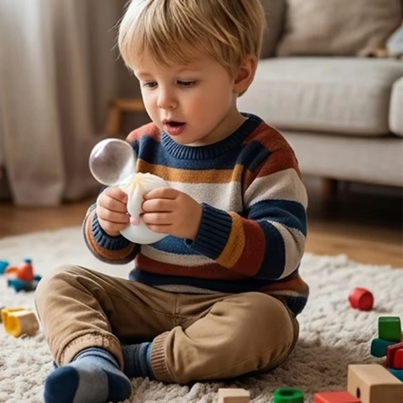 Dumpling Squeeze Blow Bubbles Toy Dumpling Squishies Set with Steamer Bubble-Blowing Squishies Fidget Sensory Stretchy New 2026