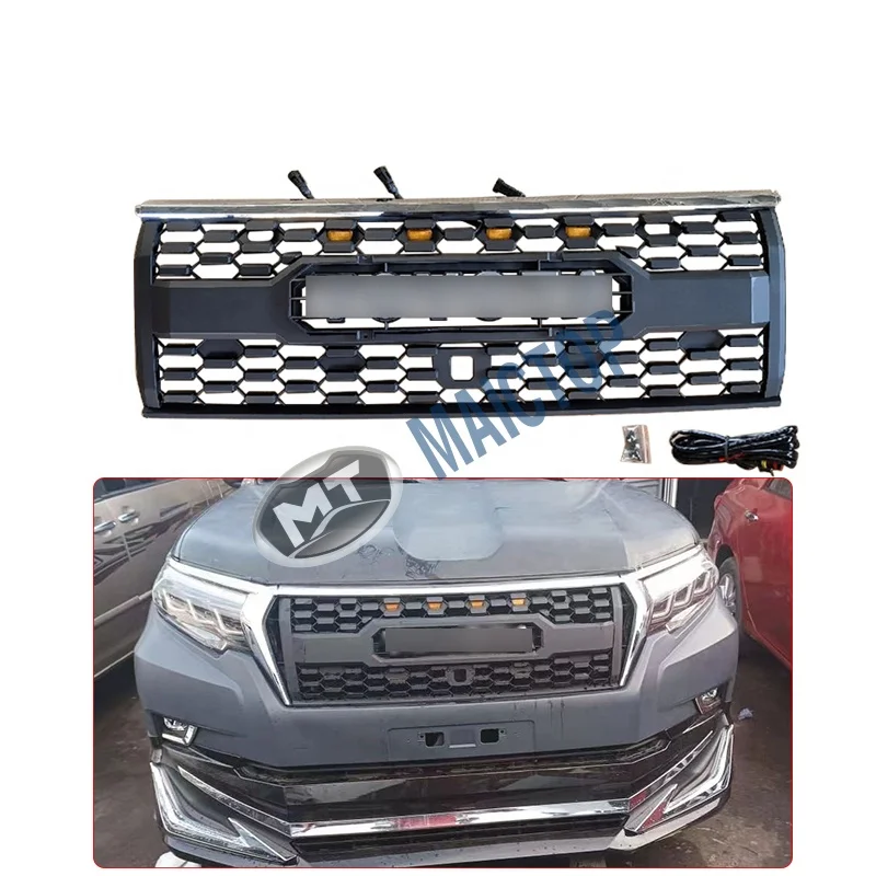 

Modification Maictop Car Accessories Front Bumper Grille Grill With Light for Land Cruiser Lc 150 Series Fj150 Lc150 2018-2021