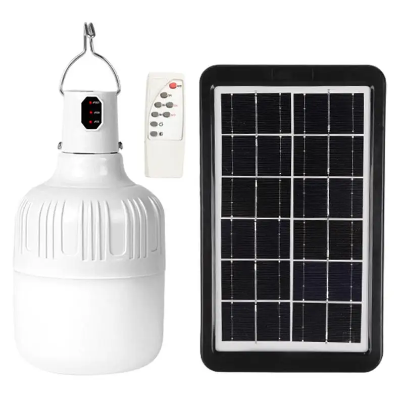 

Solar Light Bulbs For Outside Portable 3 Light Modes Solar Bulb Portable Remote Bulb Adjustable LED Timer-Controlled Batteried