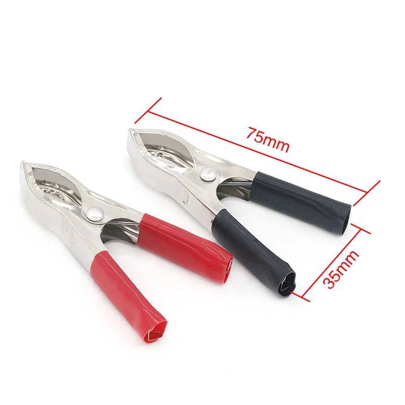 2pcs 30a rot schwarz 80mm Krokodil Auto Caravan Van Batterie Test Blei Clips beste Förderung Alligator Stecker Stecker Strom