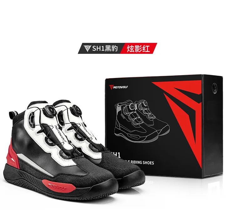 MOTOWOLF Motorcyclist Boots Motorcycle Riding Shoes Men's Four Seasons Breathable Anti-fall Motorcycle Racing Shoes Casual Boots