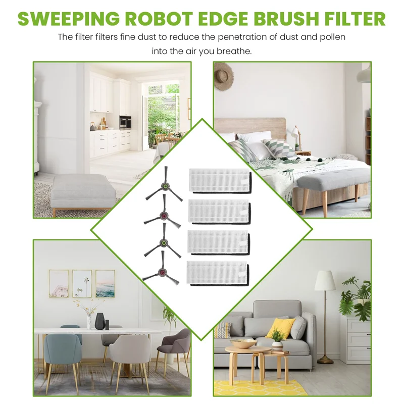 

-A14E Сменная боковая щетка HEPA-фильтр для Ecovacs Deebot U2 DGN22, аксессуары для робота-пылесоса, запчасти