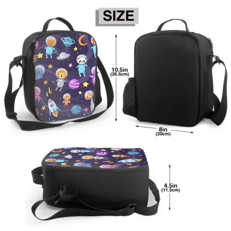 Planets In Galaxy Universe Insulated Thermal Lunch Bag for Kids Boys Girls Washable Tote Lunch Food Container for School Travel