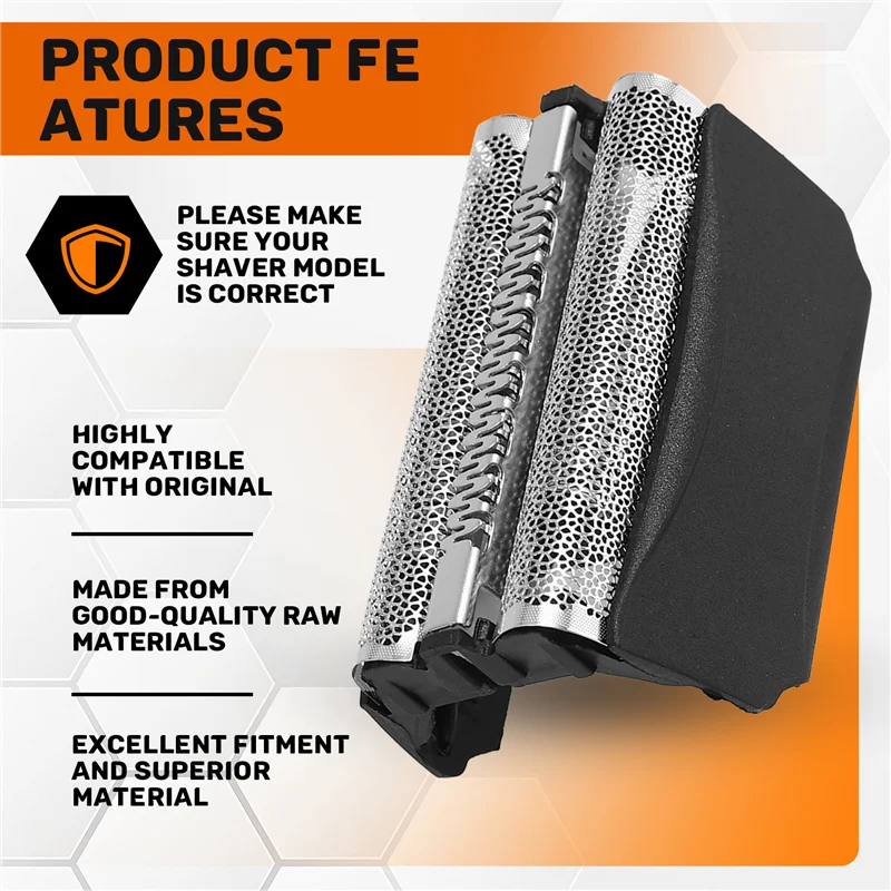 Folha e lâmina de barbeador 51B para Braun Série 5 Contourpro Ativador completo Série 8000 Fit WF1S WF2S 530 550 590 5760 5758