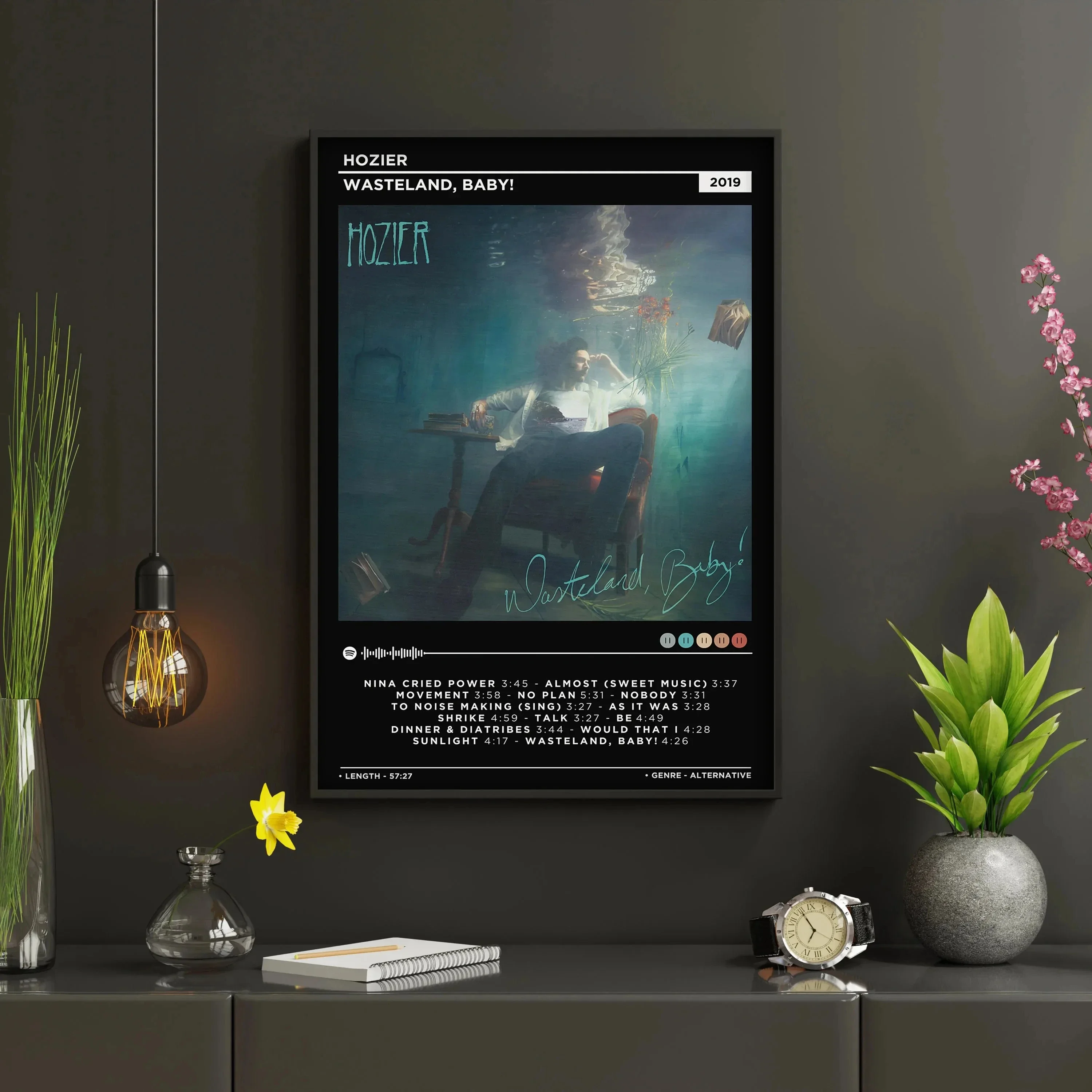 ألبوم الموسيقى الوهمي للأطفال صورة المغني 2023 أحدث البوب Hozier غرفة جدار قماش الطباعة الفن ديكور المنزل جدار هدية