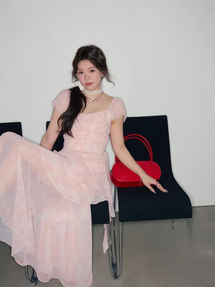 

Летняя новинка с цветочным принтом для похудения, большие размеры, женское платье, груша, боди Vaion, повседневное трапециевидное платье с высокой талией Dr