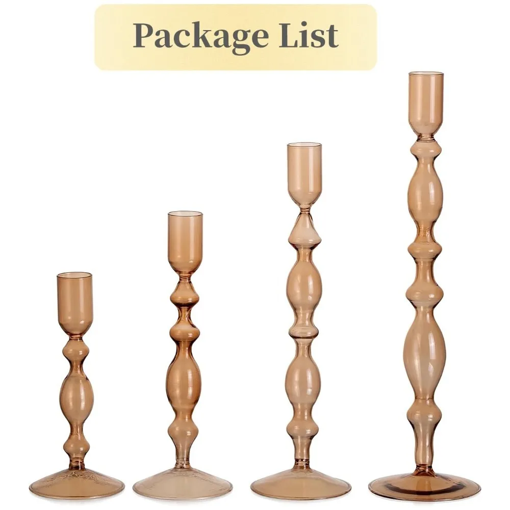 NONE 3 Stück Kerzenhalter aus Glas, konische Kerzenhalter aus Glas, grooviger, gewellter, eleganter Kerzenständer für die Party-Dekoration zu Hause 10