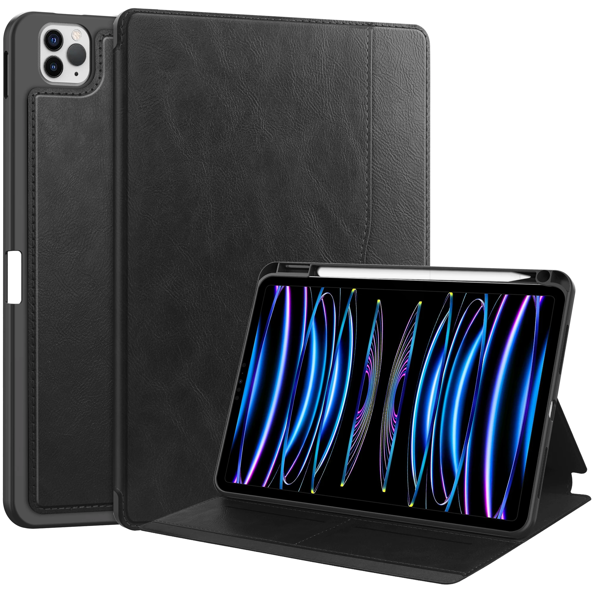 Smart Case For iPad Air 5 4 10.9 Pro 11 2018 2020 2021 2022 Stand Cover With Auto Sleep/Wake Function Pocket Luxury PU Leather