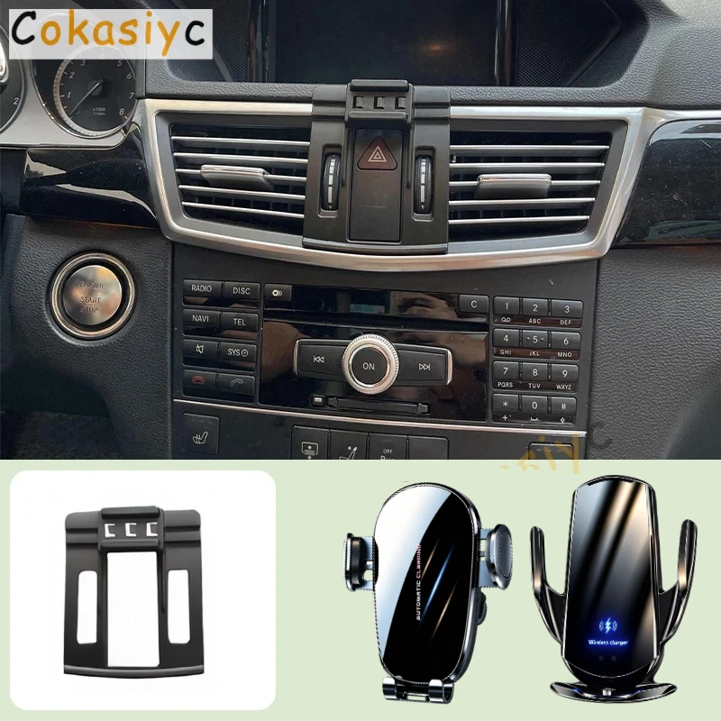Suporte para celular de carro, para mercedes benz classe e w212 2010-2013, base de suporte especial para carro, suporte para carregamento sem fio